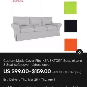 IKEA Ektorp sofa cover gray linen